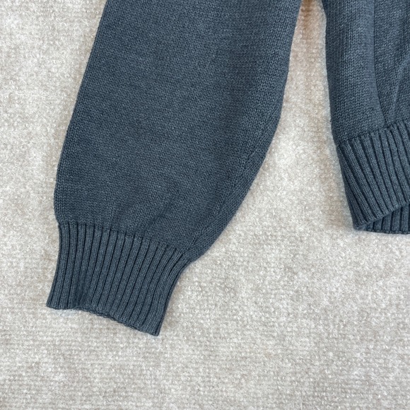 US Polo Assn Mens Quarter Zip Sweater Dark Gray Cable Knit Sherpa Lined XL - Picture 9 of 16